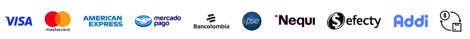 Métodos de pago aceptados